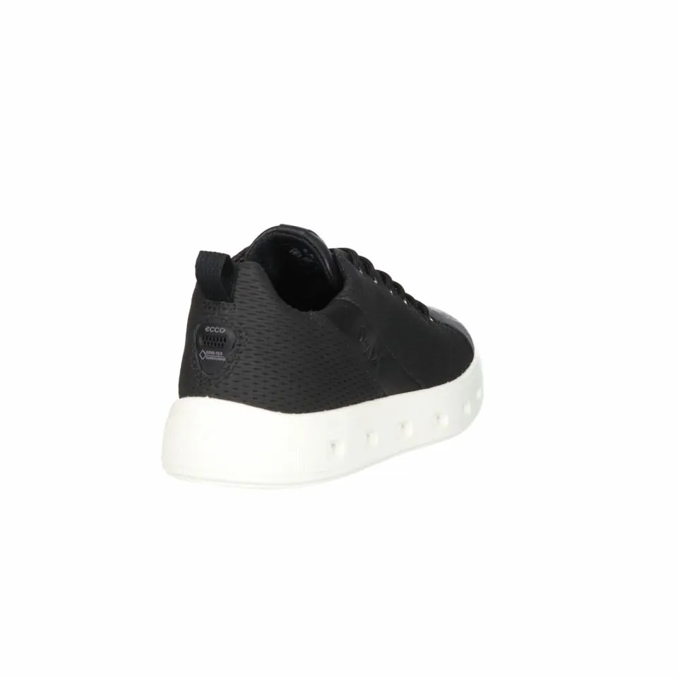 Sneaker Piel Negro Grabado Goretex Piso Blanco