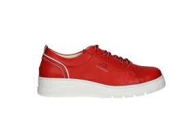 Sneaker Piel Rojo Filo Talon y Piso Blanco