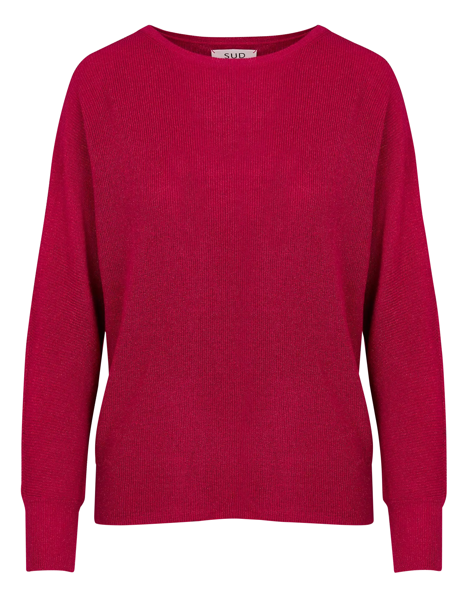 SUD EXPRESS MACARENY - Jersey recto cuello barco en lurex en rojo