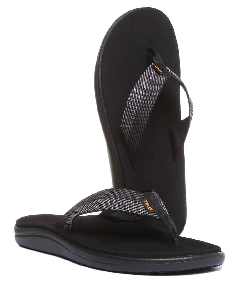 Teva Voya Flip Sandalia de dedo Bar Street para hombre en negro negro