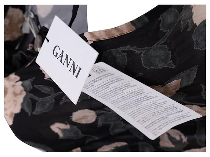 Vestido largo Ganni Carlton Georgette en viscosa con estampado floral 