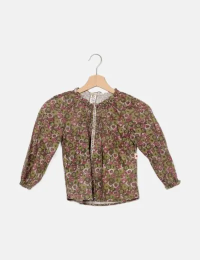 Yokana Blusa floral escote bardot