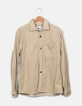 Zara Sobrecamisa beige de pana