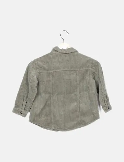 Zara Sobrecamisa de pana verde