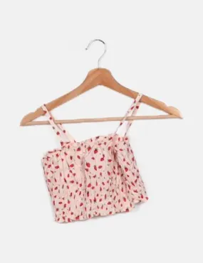 Zara Top rosa estampado